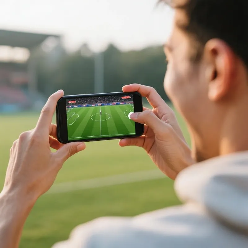 球迷使用客户端观看直播